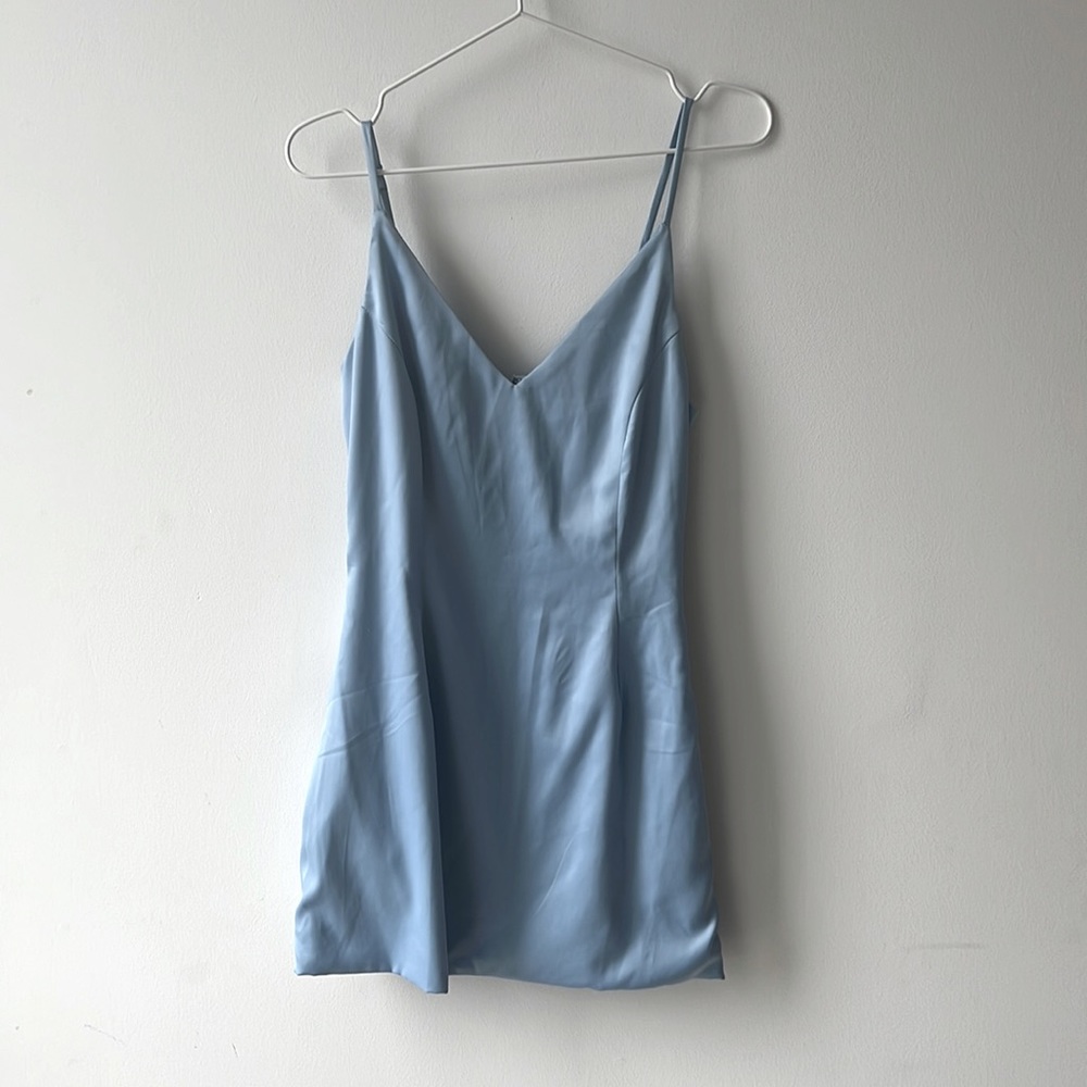 Women’s Size small Akira silky light blue mini dress